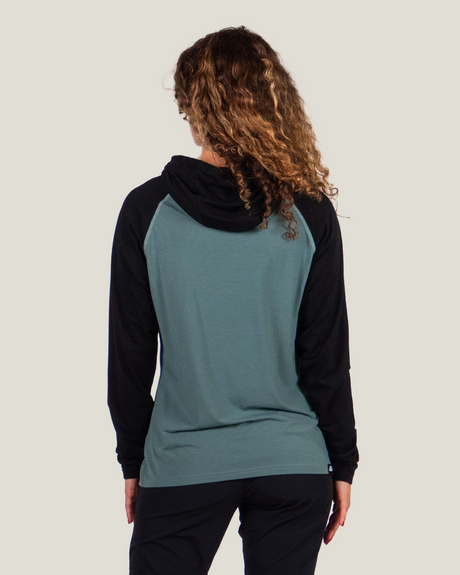 Belong Designs Womens Core Traverse Tek Hoodie Green block