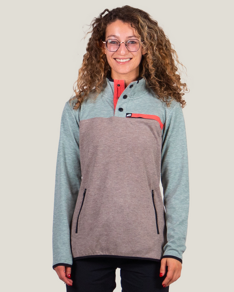 Belong Designs Womens Powell Fleece Pullover Vintage green