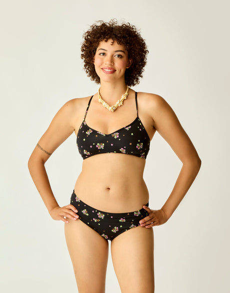 Carve Designs Stinson Swim Bottom - Black Floret Black Floret