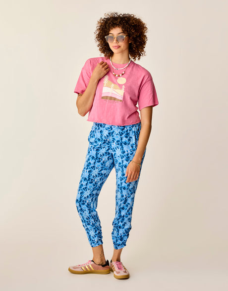 Carve Designs Avery Beach Pant - Navy Floral Navy Floral
