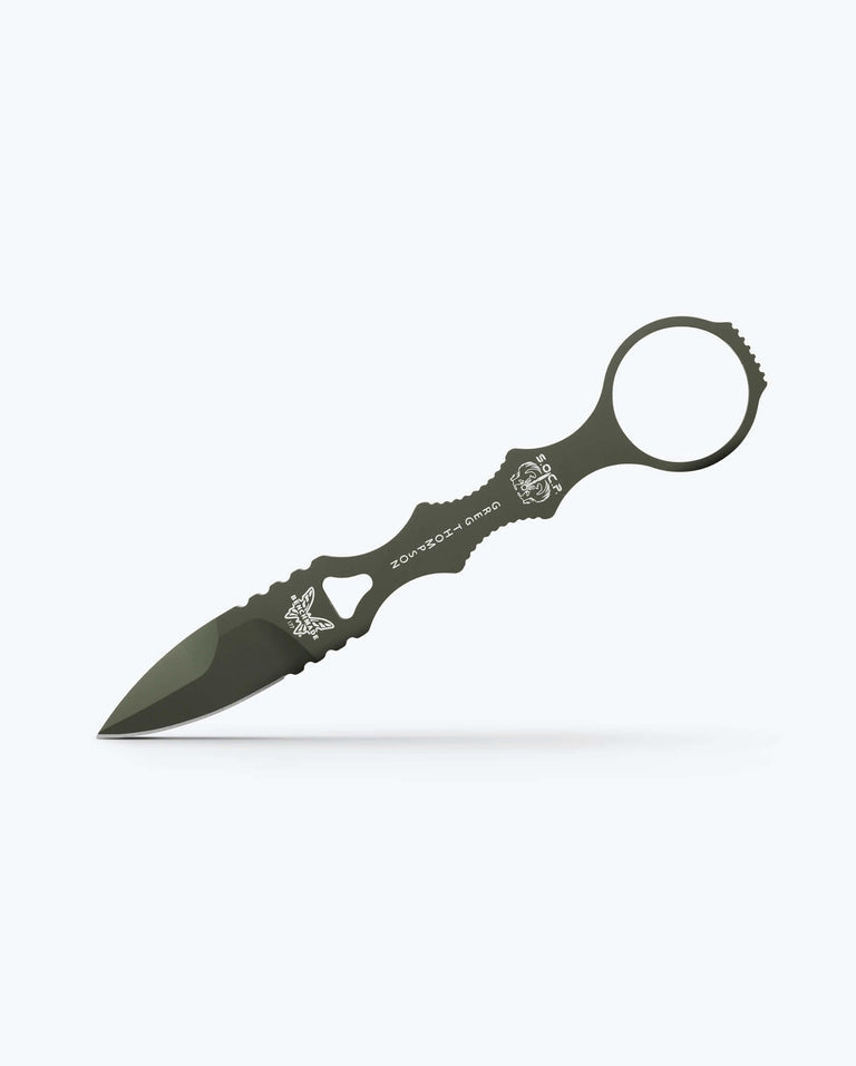 Benchmade Knife Company Mini Socp Cerakoted Dagger + Sheath, Od Green Olve drb/tan
