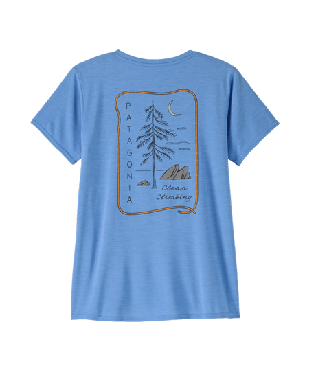 Patagonia W's Capilene Cool Daily Graphic Shirt - Lands - Clean Climb Roots / Abundant Blue X-Dye Clean Climb Roots / Abundant Blue X-Dye