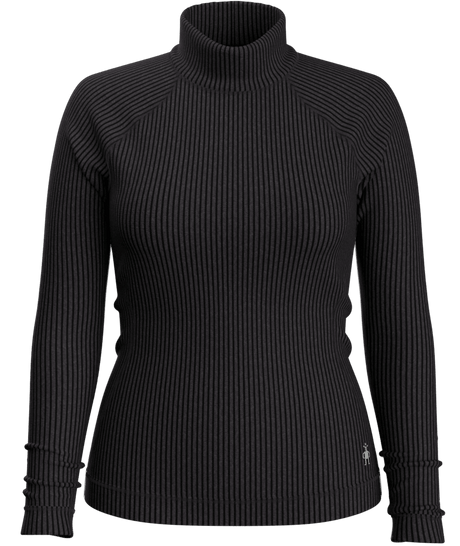 Smartwool Women's Thermal Merino Rib Turtleneck - Charcoal Heather Charcoal Heather