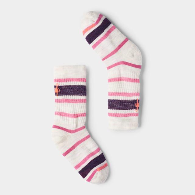 Smartwool Hike Striped Crew Socks Moon Beam