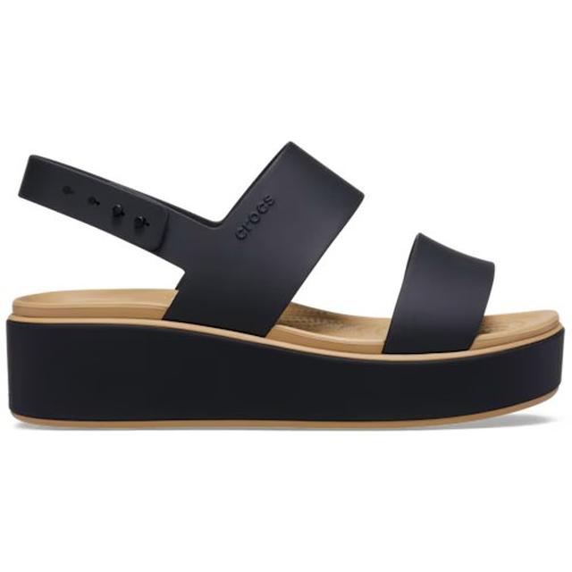Crocs Brooklyn Matte Wrap Low Wedge Black/Cashew