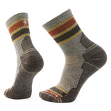 Smartwool Unisex Hike Striped Mid Crew Socks Taupe/Natural Marl
