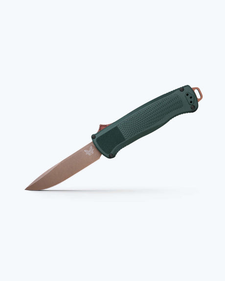 Benchmade Knife Company Shootout Auto Knife, Taiga Green Grivory Taiga grn/flt erth