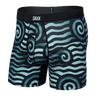 Saxx Men's Droptemp Cooling Mesh Boxer Brief Fly Rip Tide Stripe/Navy Blue