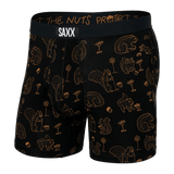 Saxx Men's Ultra Super Soft Boxer Brief Fly Protect the Nuts - Black
