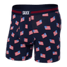 Saxx Men's Ultra Super Soft Boxer Brief Fly Stars and Stripes - Navy