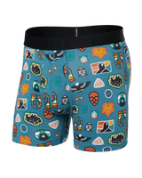 Saxx Men's Droptemp Cooling Cotton Boxer Brief Fly Outside Is In/Hydro Blue