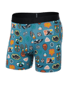 Saxx Men's Droptemp Cooling Cotton Boxer Brief Fly Outside Is In/Hydro Blue