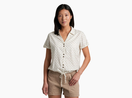 Kuhl Clothing Womens Liliana Shortsleeve White print
