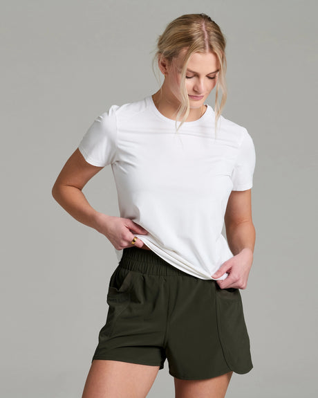 Kuhl Clothing Womens Solis Shortsleeve Crew White