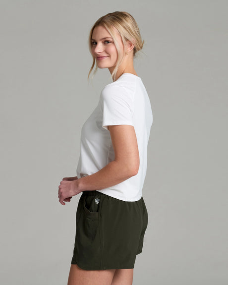 Kuhl Clothing Womens Solis Shortsleeve Crew White