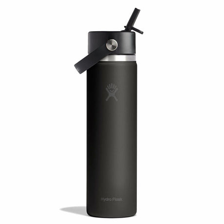 Hydro Flask Wide Flex Straw Cap Bottle, Black/24oz Black