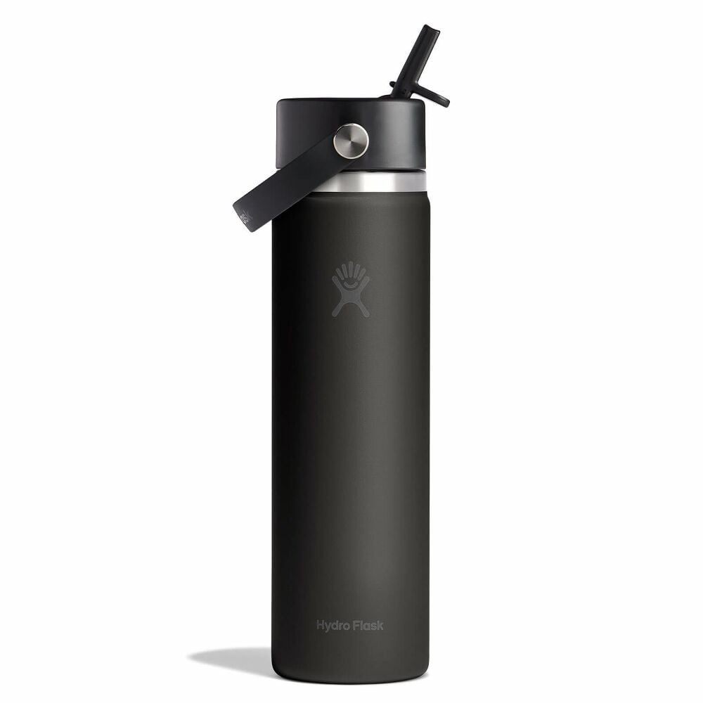 Hydro Flask 24oz Wide Flex Straw Cap Bottle, Black Black