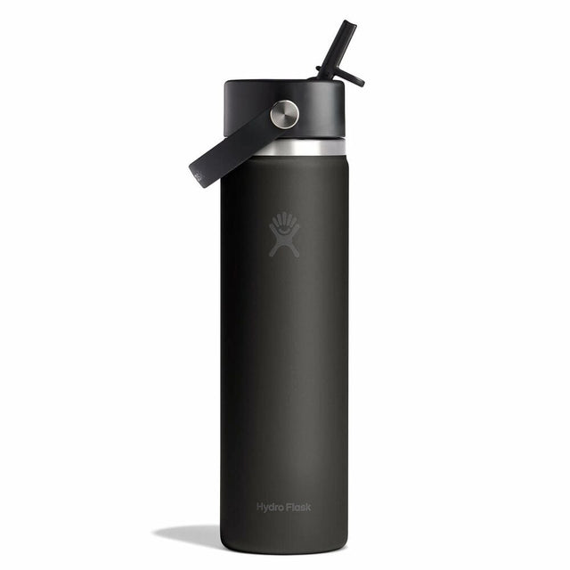 Hydro Flask 24oz Wide Flex Straw Cap Bottle, Black Black
