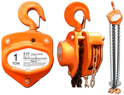 American Power Pull Chain Block, One Ton
