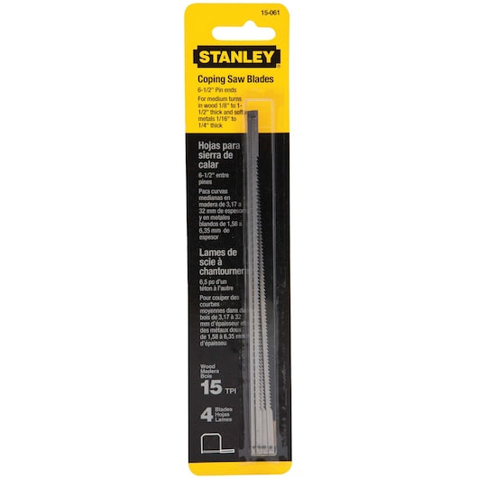 Stanley Tools 6-1/2" 15 TPI Coping Saw Spare Blades