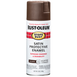 RUST-OLEUM 12 OZ Stops Rust Protective Enamel Spray Paint -Satin Dark Brown DKBRN