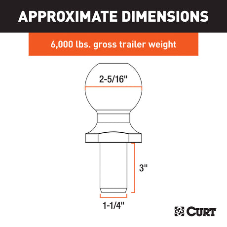 Curt Manufacturing 2-5/16 inch Trailer Ball / _