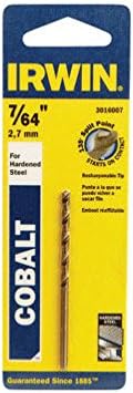 IRWIN INDUSTRIAL TOOL 7/64 X 2-5/8 HSS Jobber Length Cobalt Drill Bit 7/64IN