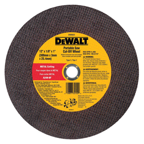 Dewalt 12 IN. x 1/8 IN. x 1 IN High-Performance Aluminum Oxide Circular Saw Blade