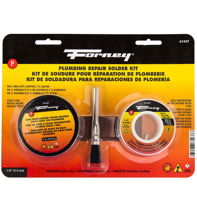 Forney Solder Kit, Lead Free (LF), Plumbing Repair, Solid Core, 1/8 in, 3 Ounce