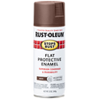 RUST-OLEUM 12 OZ Stops Rust Protective Enamel Spray Paint - Flat Brown BROWN