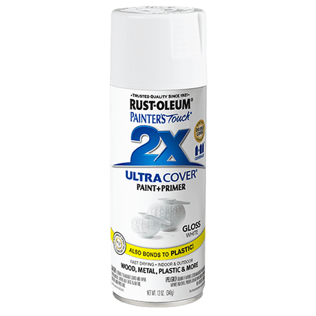 RUST-OLEUM 12 OZ Painter's Touch 2X Ultra Cover Gloss Spray Paint - Gloss White WHITE