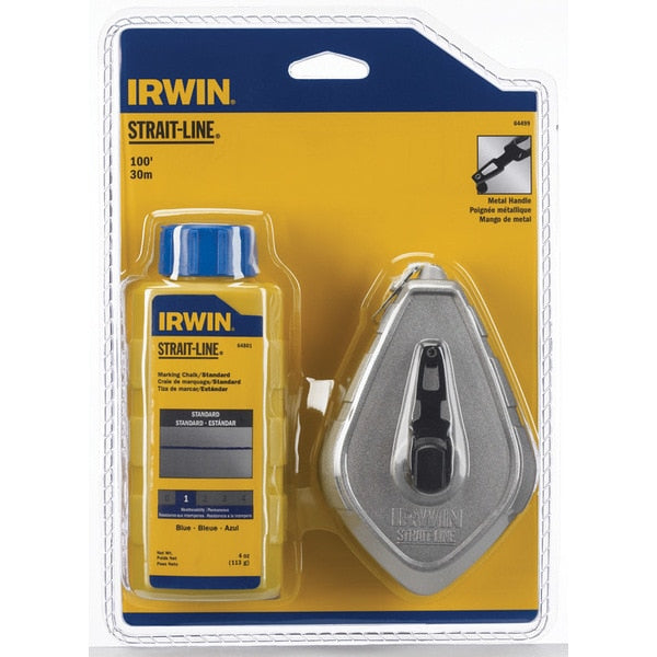 IRWIN INDUSTRIAL TOOL STRAIT-LINE Aluminum Reel & Chalk Combo - BLUE