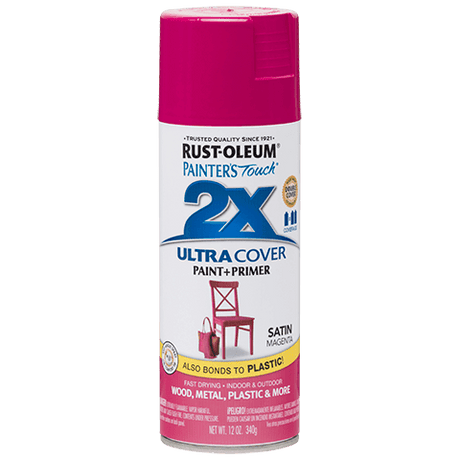RUST-OLEUM 12 OZ Painter's Touch 2X Ultra Cover Satin Spray Paint - Satin Magenta MAGENTA /  / SATIN