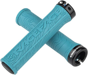 Race Face RACEFACE HALF NELSON GRIPS - TURQUOISE, LOCK-ON TURQUOISE