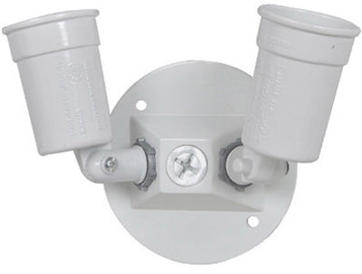 Missing Vendor Weatherproof Double Lampholder With Round Cover - WHITE WHITE